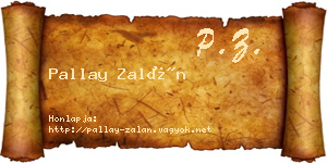 Pallay Zalán névjegykártya